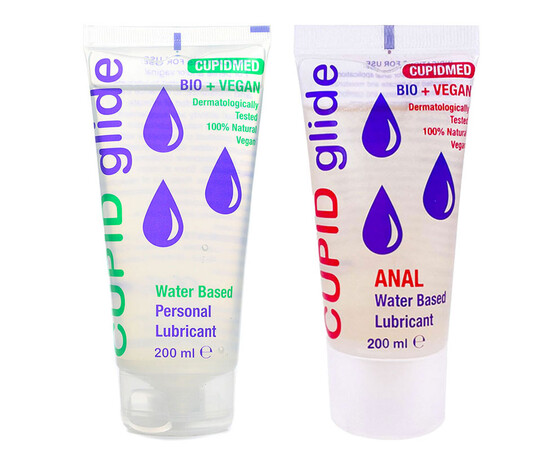 Cupid Glide Set - 2x200ml Natural and Anal Lubricants reviews and discounts sex shop